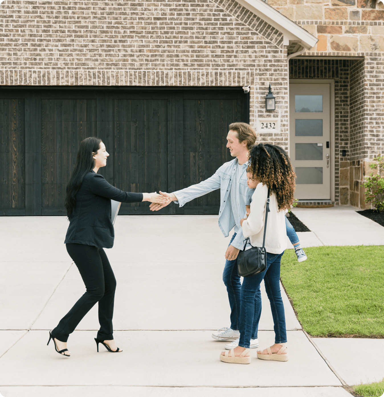Family meeting with real estate professional